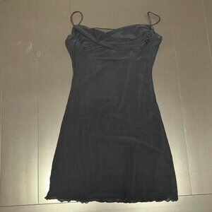 Princess Polly Sugar Mini Dress Black Size US 4 Bodycon Ruched Fit